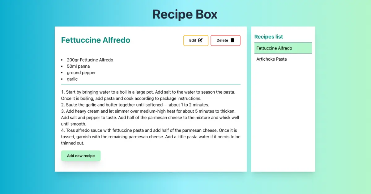 Preview image - Recipe box